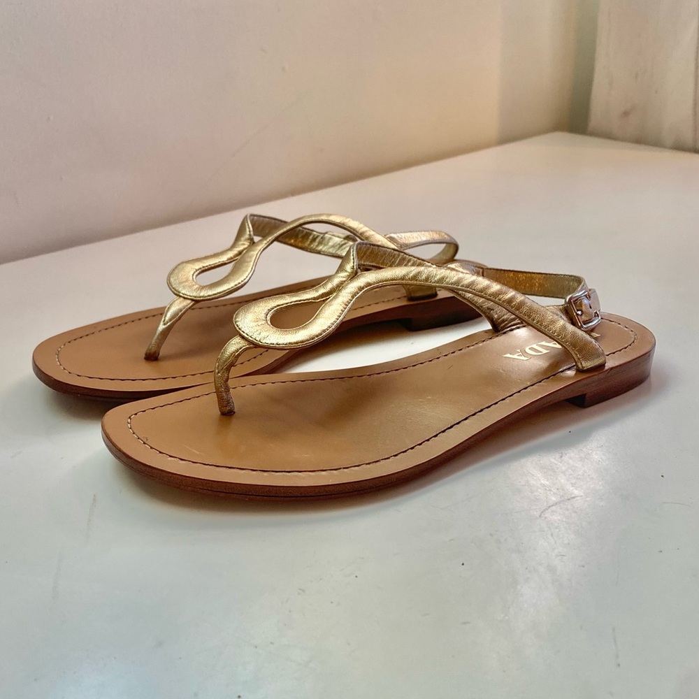 Prada Gold Sandals